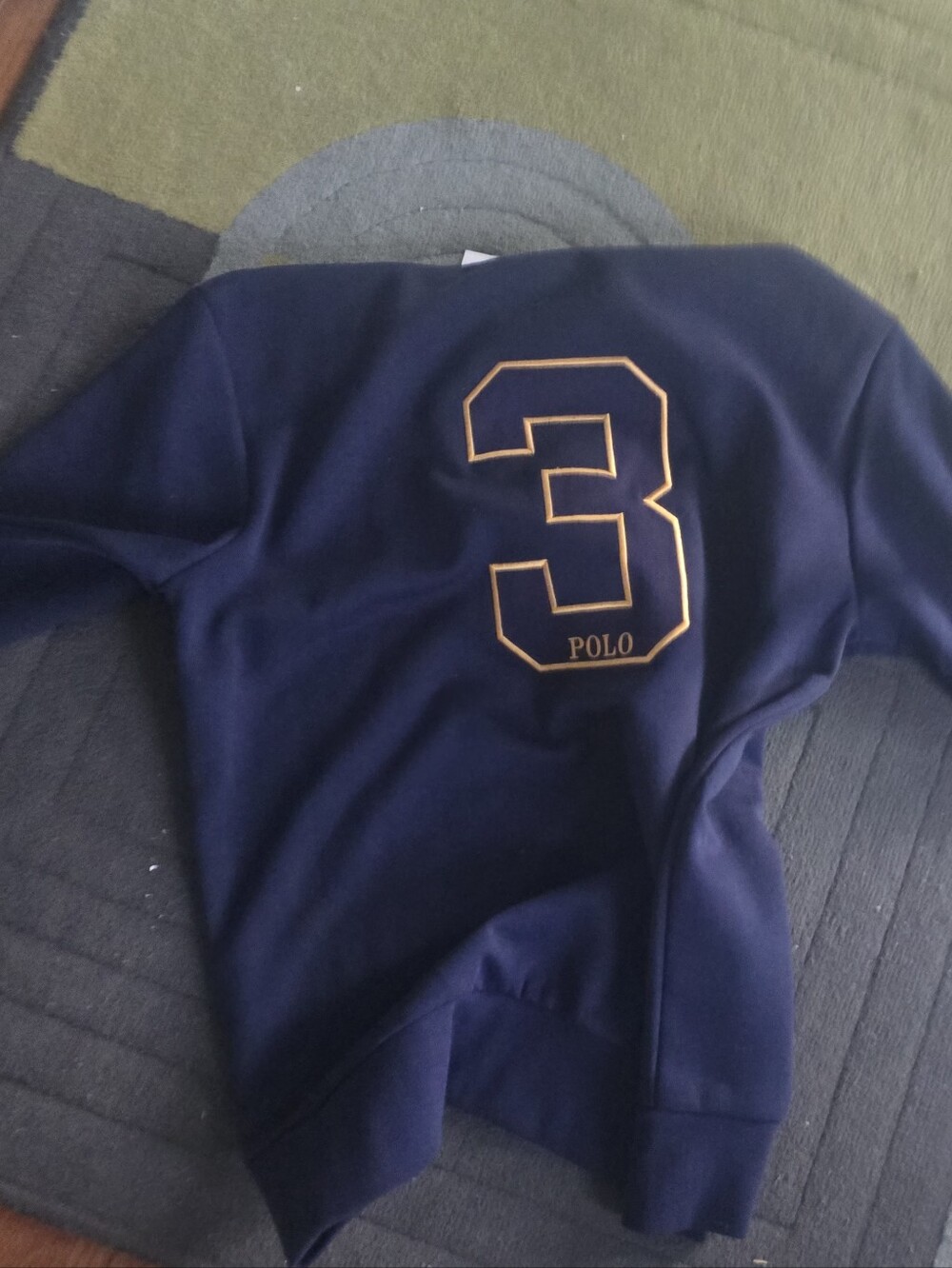 POLO Navy Blue Sweatshirt with Gold '3' Graphic